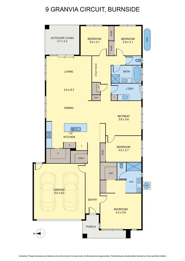 Floorplan of Homely house listing, 9 Granvia Circuit, Burnside VIC 3023