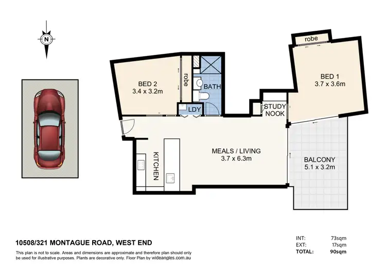 Floorplan of Homely apartment listing, 10508/321 Montague Road, West End QLD 4101