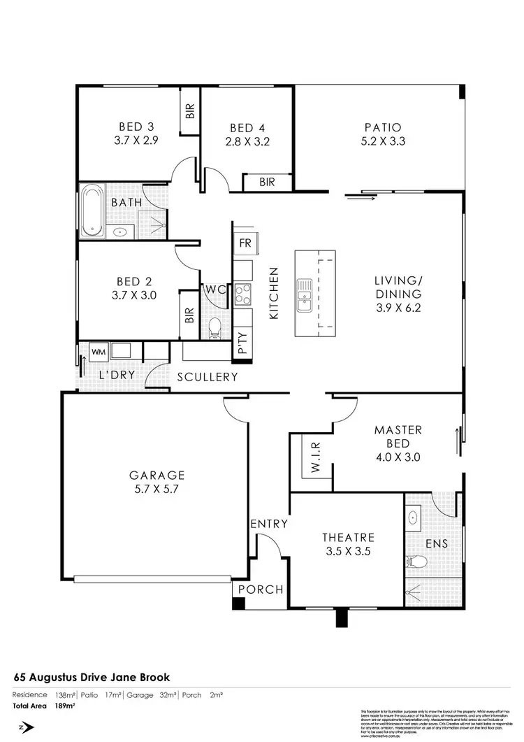 Floorplan of Homely house listing, 65 Augustus Drive, Jane Brook WA 6056