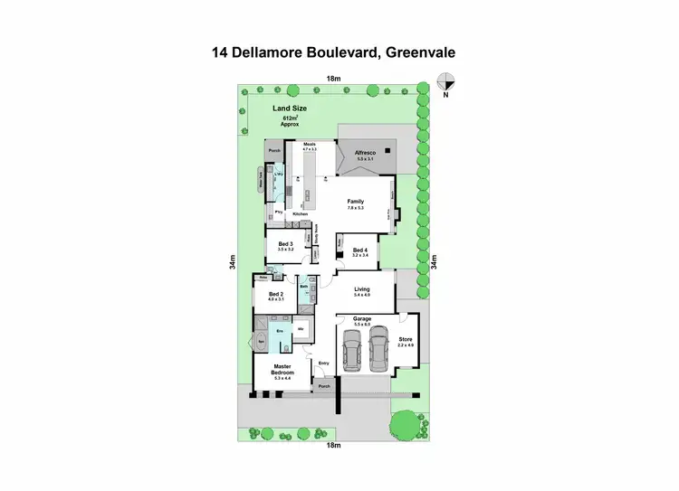 Floorplan of Homely house listing, 14 Dellamore Boulevard, Greenvale VIC 3059