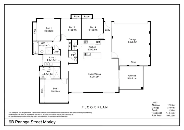 Floorplan of Homely house listing, 9B Paringa Street, Morley WA 6062