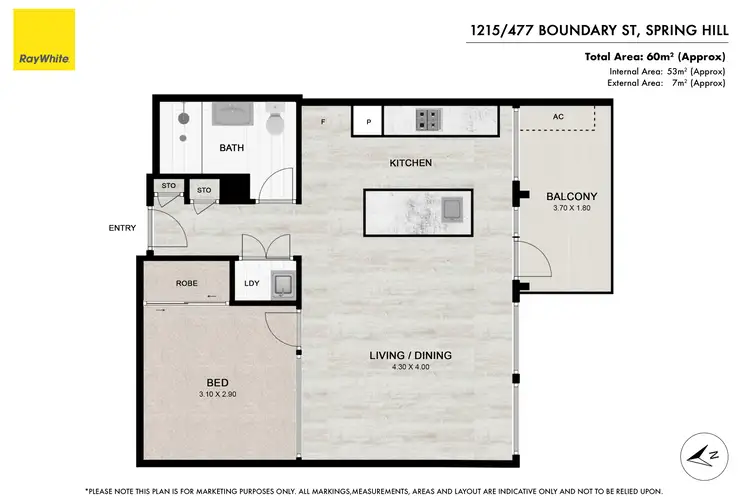 Floorplan of Homely apartment listing, 1215/477 Boundary Street, Spring Hill QLD 4000