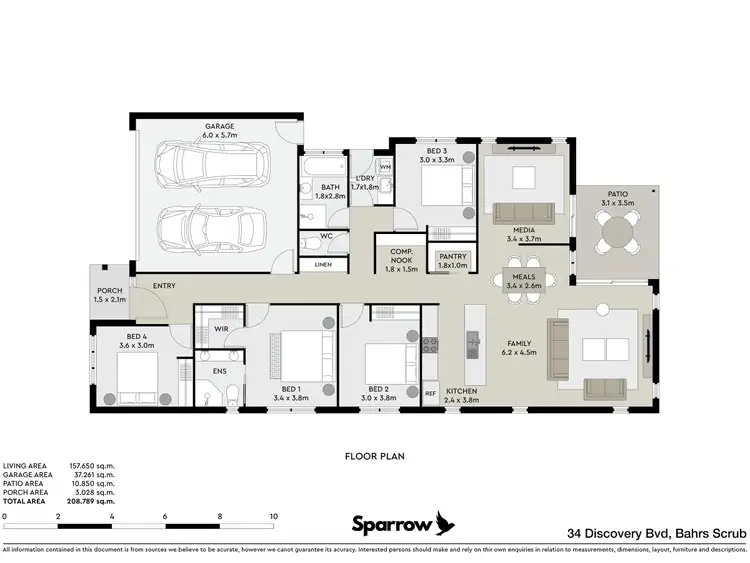Floorplan of Homely house listing, 34 Discovery Boulevard, Bahrs Scrub QLD 4207