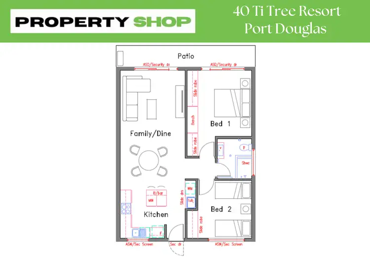 Floorplan of Homely apartment listing, 40/1-5 Barrier Street, Port Douglas QLD 4877