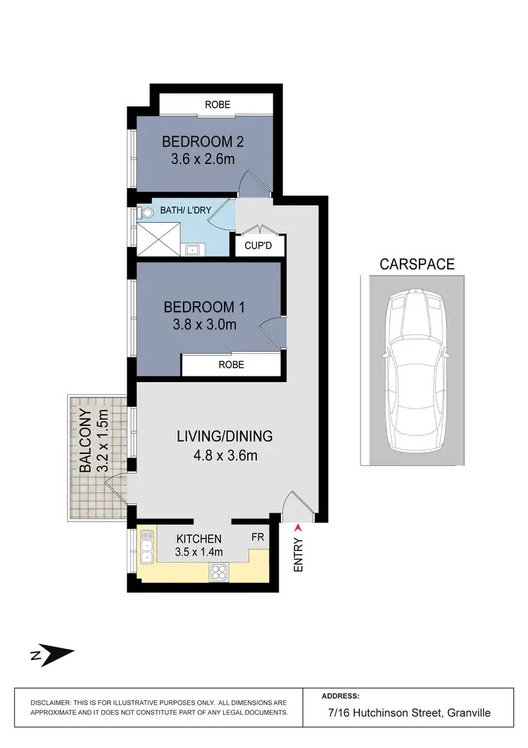 Floorplan of Homely unit listing, 7/16 Hutchinson Street, Granville NSW 2142