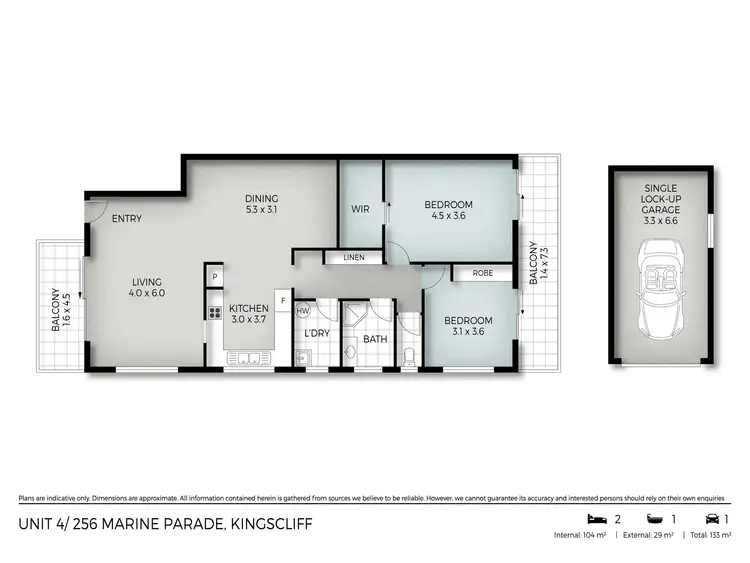 Floorplan of Homely unit listing, 4/256 Marine Parade, Kingscliff NSW 2487