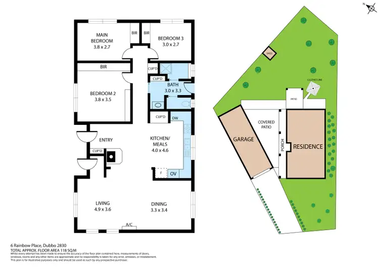 Floorplan of Homely house listing, 6 Rainbow Place, Dubbo NSW 2830