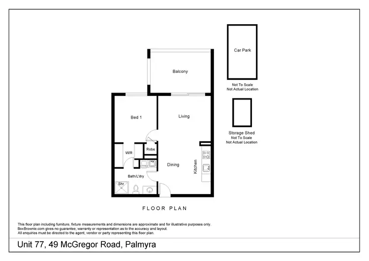 Floorplan of Homely apartment listing, 77/49 McGregor Road, Palmyra WA 6157