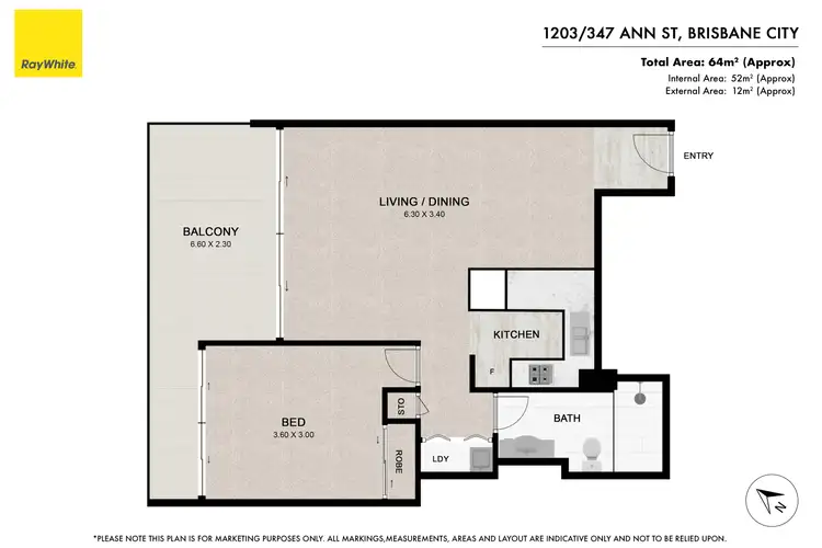Floorplan of Homely apartment listing, 1203/347 Ann Street, Brisbane City QLD 4000
