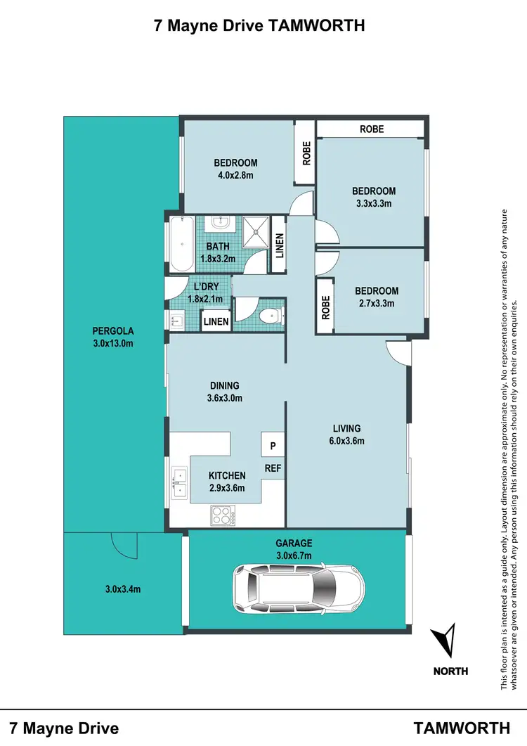 Floorplan of Homely house listing, 7 Mayne Drive, Tamworth NSW 2340
