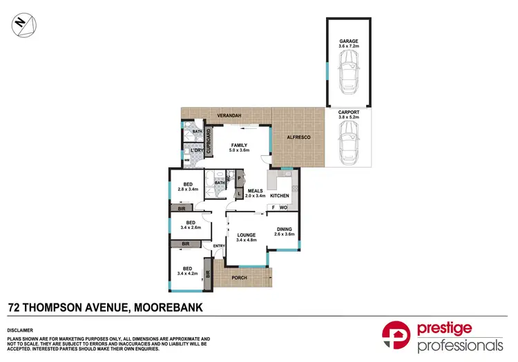 Floorplan of Homely house listing, 72 Thompson Avenue, Moorebank NSW 2170