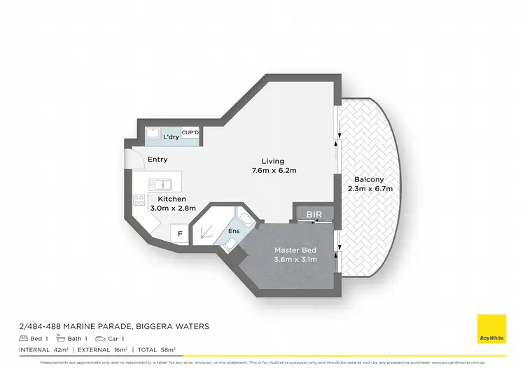 Floorplan of Homely unit listing, 2/484-488 Marine Parade, Biggera Waters QLD 4216