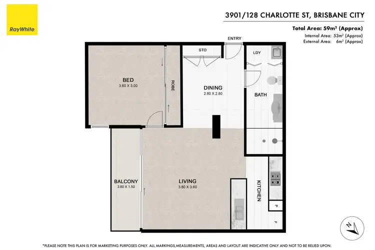 Floorplan of Homely apartment listing, 3901/128 Charlotte Street, Brisbane City QLD 4000