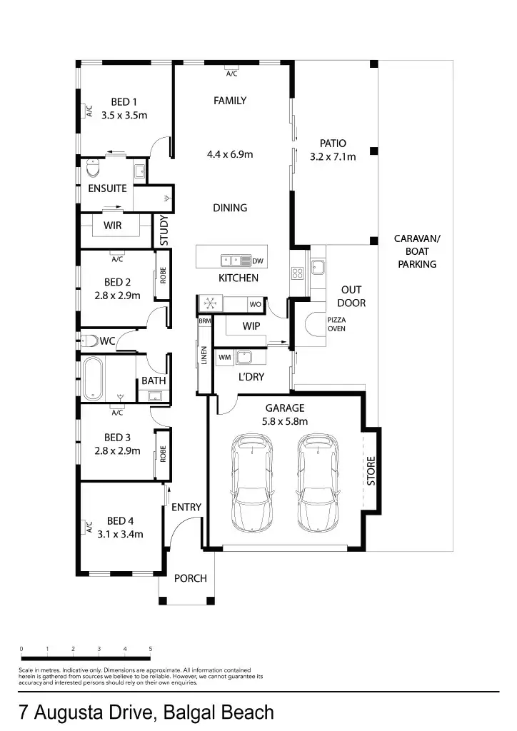 Floorplan of Homely house listing, 7 Augusta Drive, Balgal Beach QLD 4816