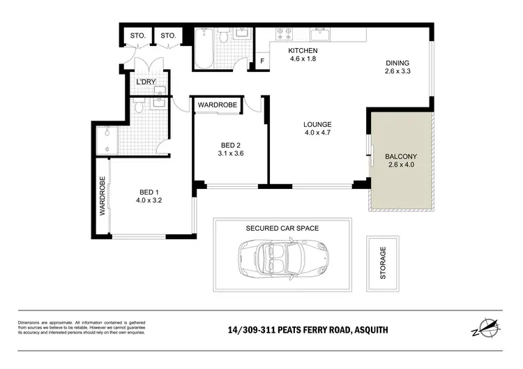 Floorplan of Homely unit listing, 14/309-311 Peats Ferry Road, Asquith NSW 2077