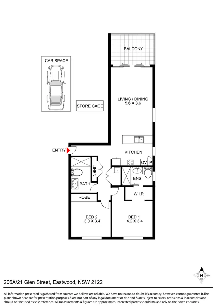Floorplan of Homely apartment listing, 206A/21 Glen Street, Eastwood NSW 2122