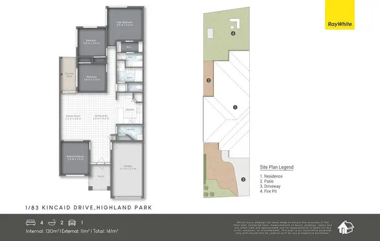 Floorplan of Homely semi-detached listing, 1/83 Kincaid Drive, Highland Park QLD 4211