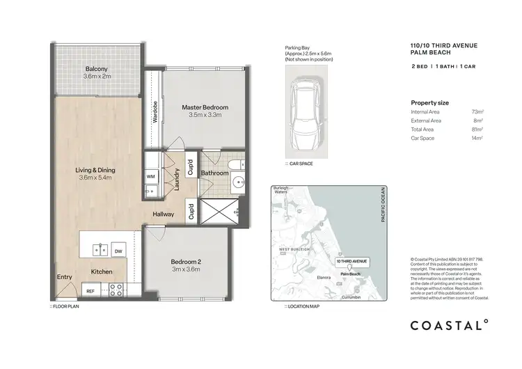 Floorplan of Homely apartment listing, 110/10 Third Avenue, Palm Beach QLD 4221