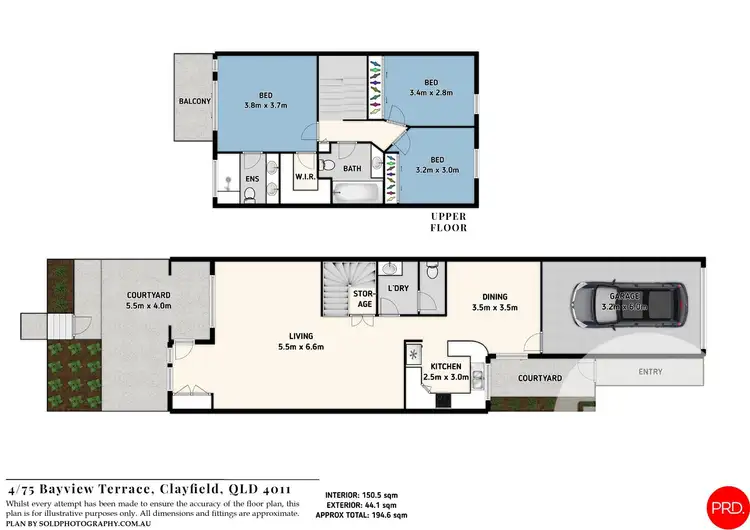 Floorplan of Homely townhouse listing, 4/75 Bayview Terrace, Clayfield QLD 4011