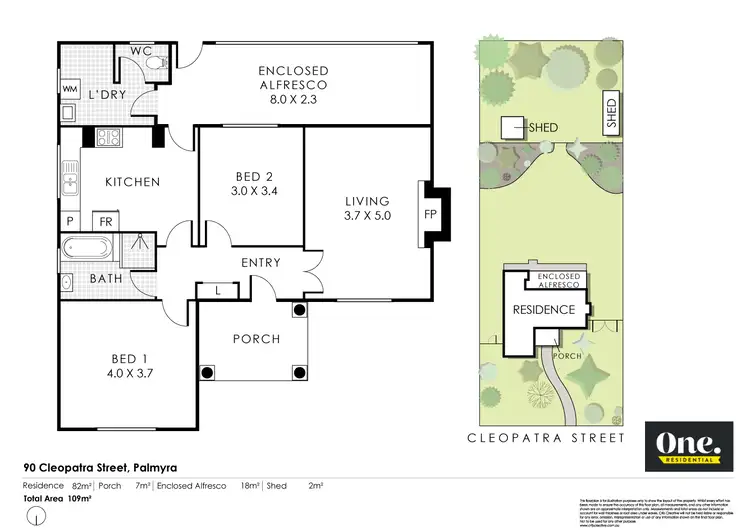 Floorplan of Homely house listing, 90 Cleopatra Street, Palmyra WA 6157
