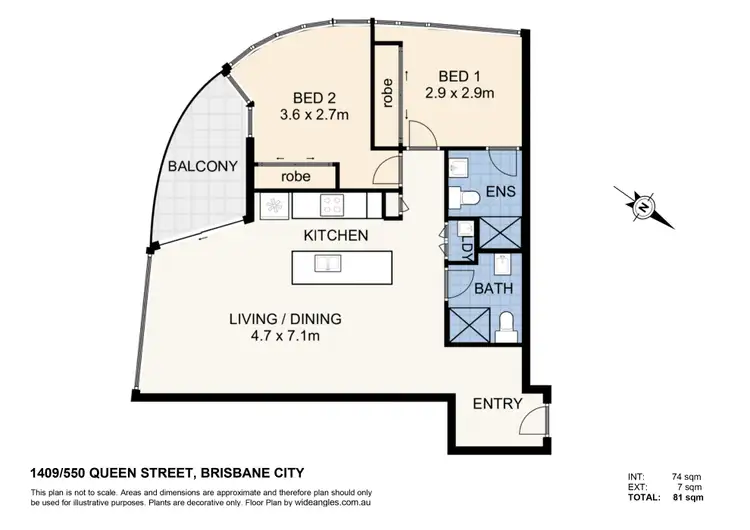 Floorplan of Homely apartment listing, 1409/550 Queen Street, Brisbane City QLD 4000