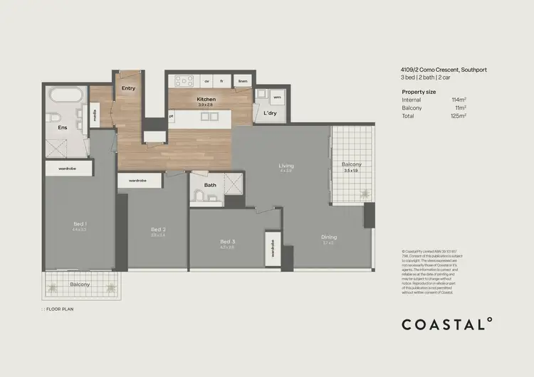 Floorplan of Homely apartment listing, 4109/2 Como Crescent, Southport QLD 4215