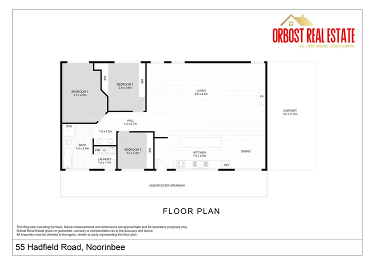 Floorplan of Homely rural property listing, 55 Hadfield Road, Noorinbee VIC 3890