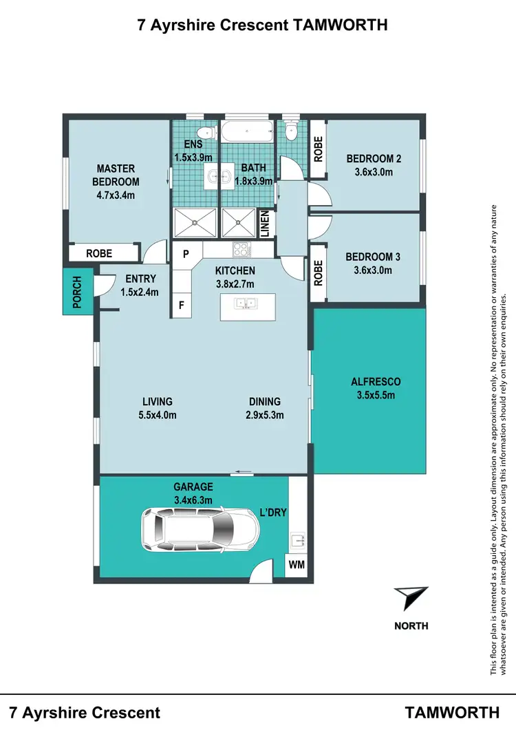 Floorplan of Homely house listing, 7 Ayrshire Crescent, Tamworth NSW 2340