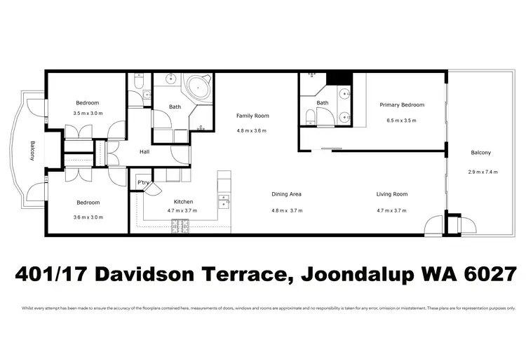 Floorplan of Homely apartment listing, 401/17 Davidson Terrace, Joondalup WA 6027