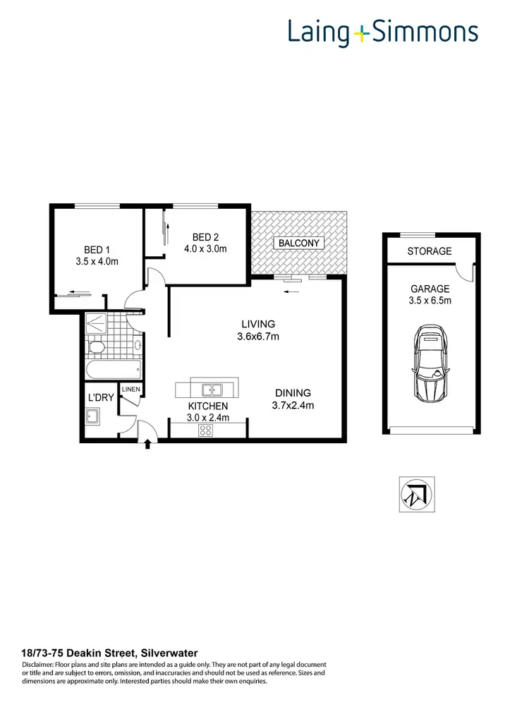 Floorplan of Homely apartment listing, 18/73-75 Deakin St, Silverwater NSW 2128