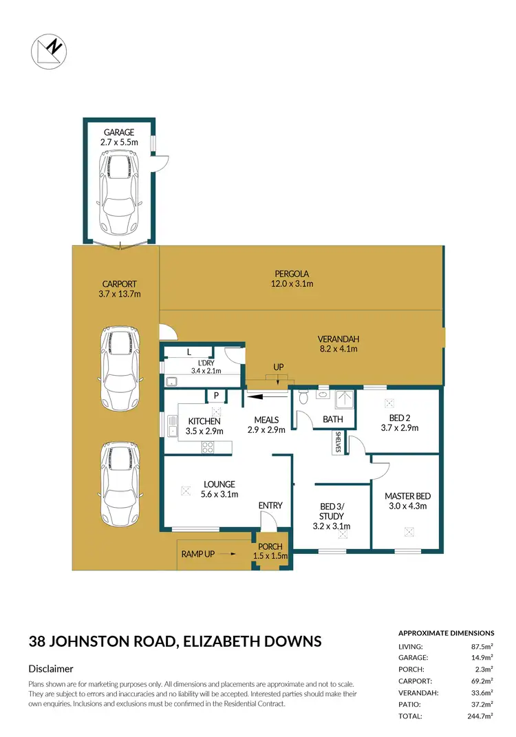 Floorplan of Homely house listing, 38 Johnston Road, Elizabeth Downs SA 5113
