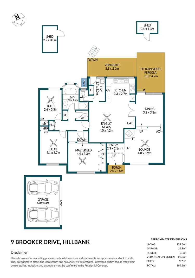 Floorplan of Homely house listing, 9 Brooker Drive, Hillbank SA 5112