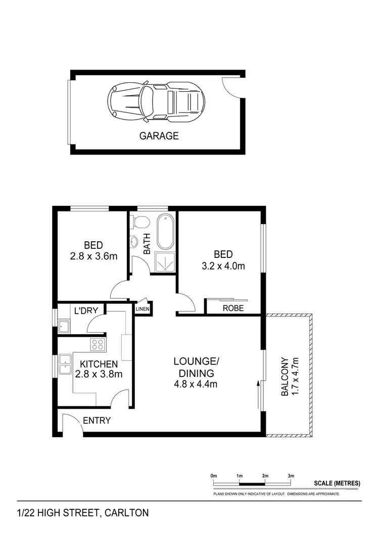 Floorplan of Homely unit listing, 1/22 High Street, Carlton NSW 2218