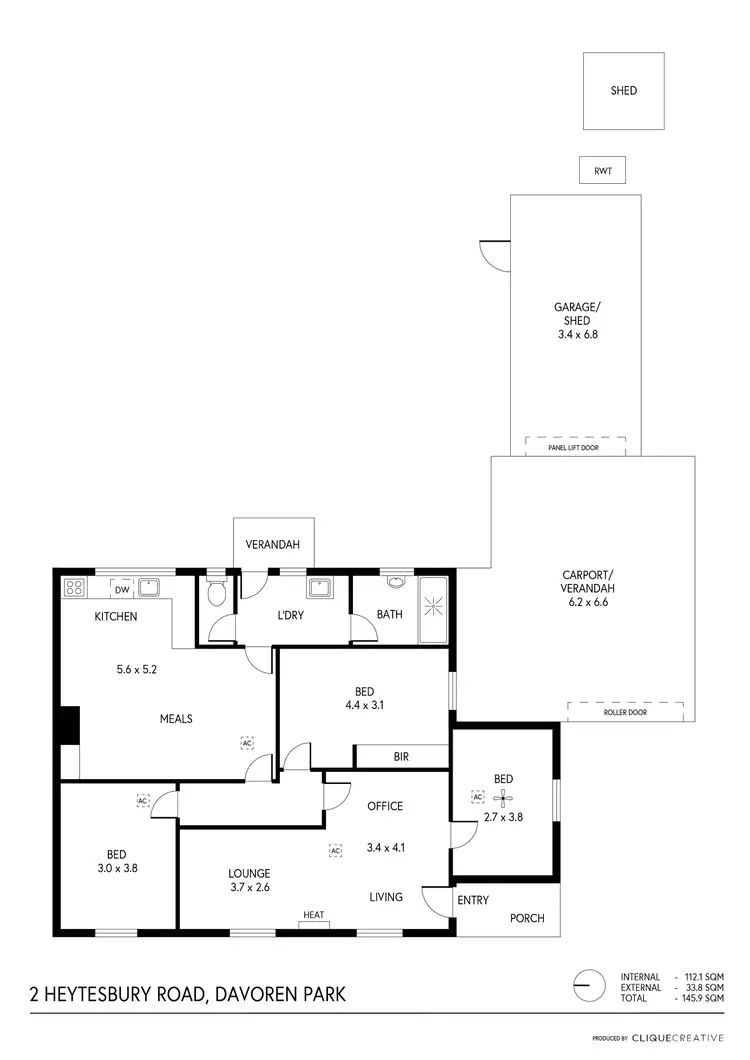Floorplan of Homely house listing, 2 Heytesbury Road, Davoren Park SA 5113