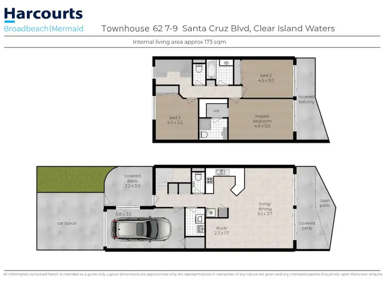 Floorplan of Homely townhouse listing, 62/7-9 Santa Cruz Boulevard, Clear Island Waters QLD 4226