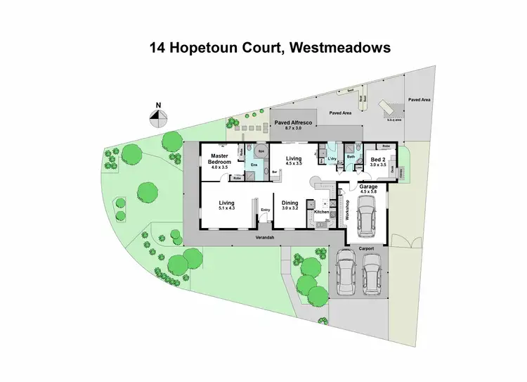 Floorplan of Homely house listing, 14 Hopetoun Court, Westmeadows VIC 3049
