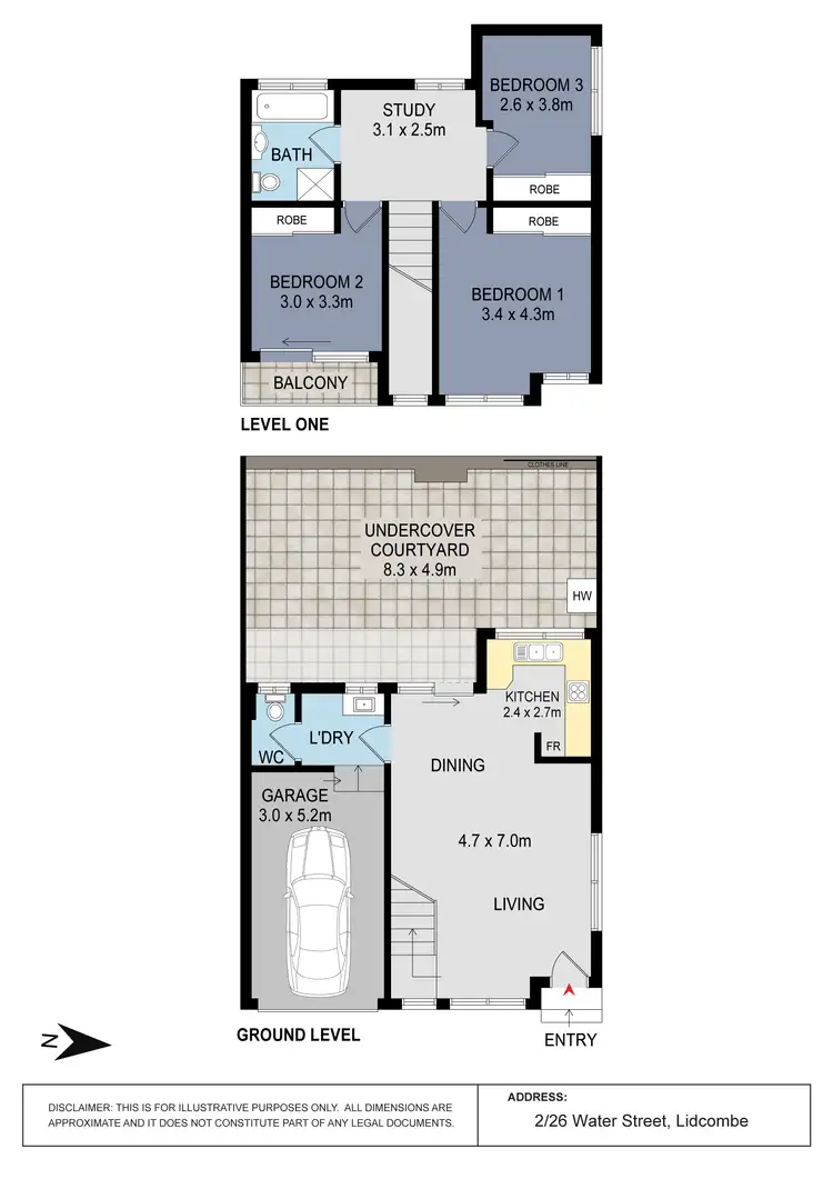 Floorplan of Homely townhouse listing, 2/26 Water Street, Lidcombe NSW 2141