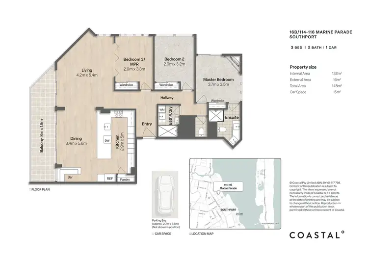 Floorplan of Homely unit listing, 48/114-116 Marine Parade, Southport QLD 4215