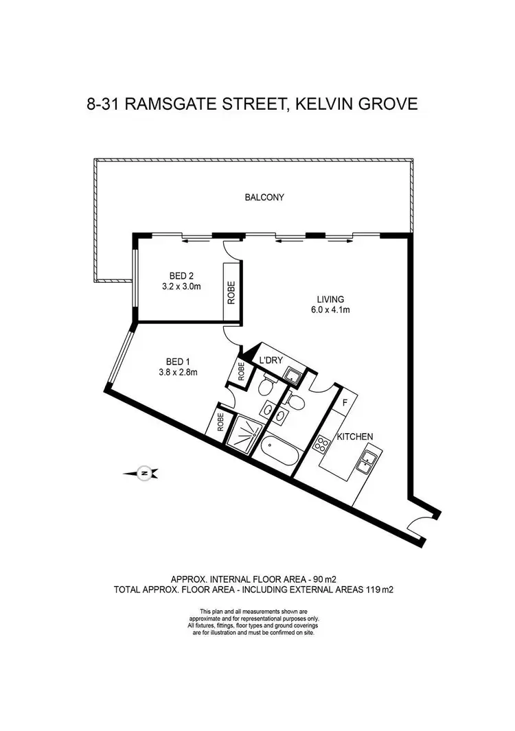 Floorplan of Homely apartment listing, 8/31 Ramsgate Street, Kelvin Grove QLD 4059