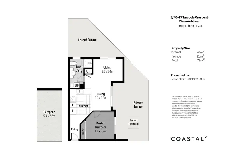 Floorplan of Homely apartment listing, 3/40-42 Tarcoola Crescent, Chevron Island QLD 4217