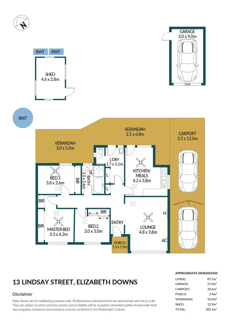 Floorplan of Homely house listing, 13 Lindsay Street, Elizabeth Downs SA 5113