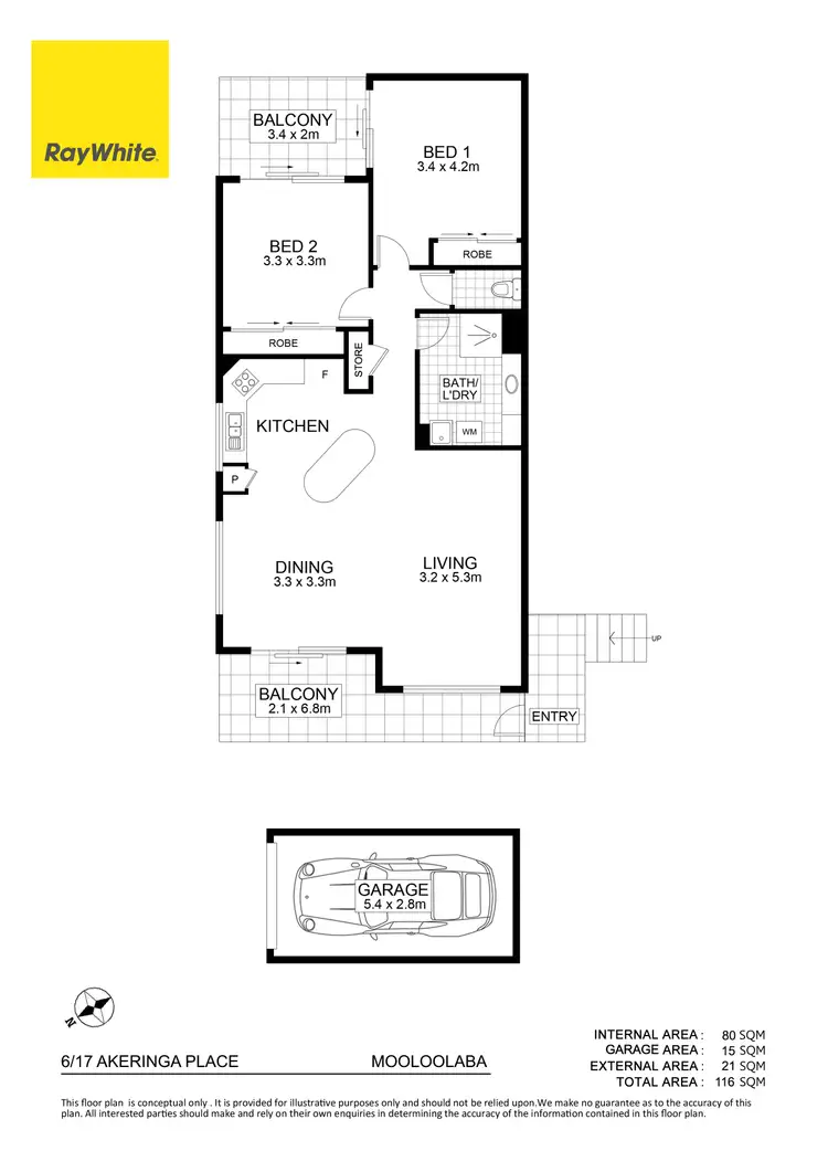 Floorplan of Homely unit listing, 6/17 Akeringa Place, Mooloolaba QLD 4557