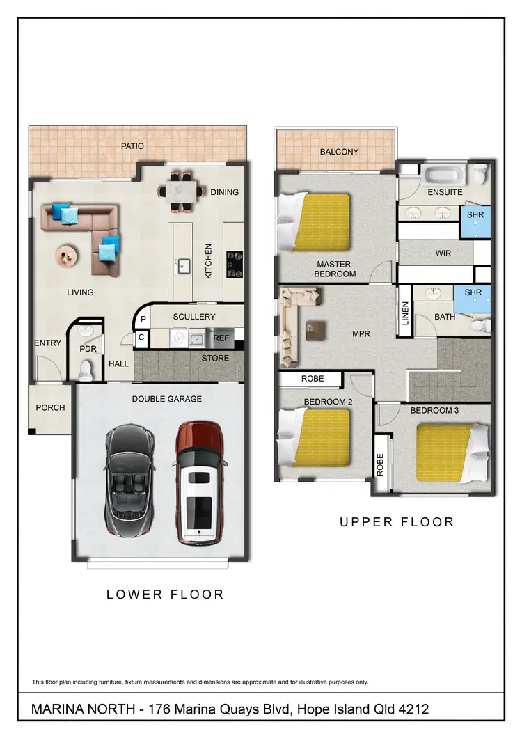 Floorplan of Homely townhouse listing, 2/176 Marina Quays Boulevard, Hope Island QLD 4212
