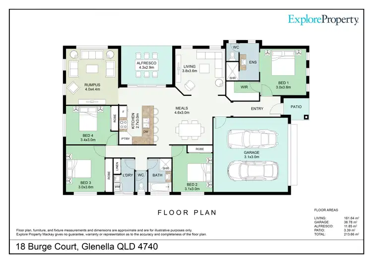 Floorplan of Homely house listing, 18 Burge Court, Glenella QLD 4740