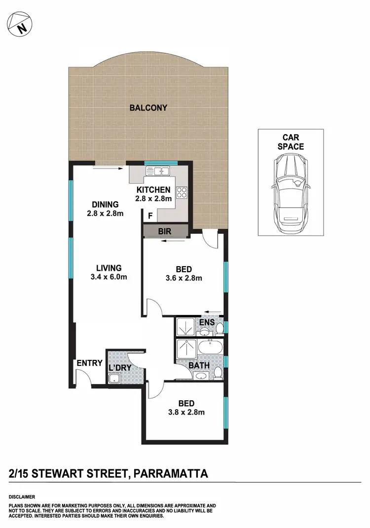 Floorplan of Homely apartment listing, 2/15 Stewart Street, Parramatta NSW 2150