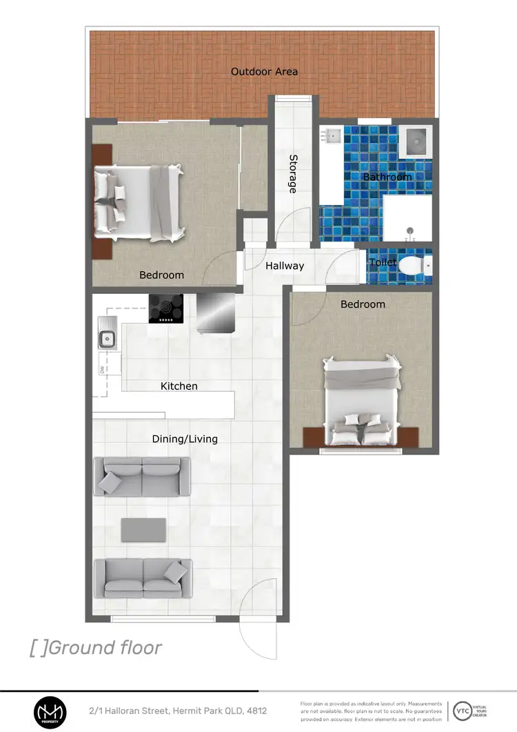 Floorplan of Homely unit listing, 2/1 Halloran Street, Hermit Park QLD 4812