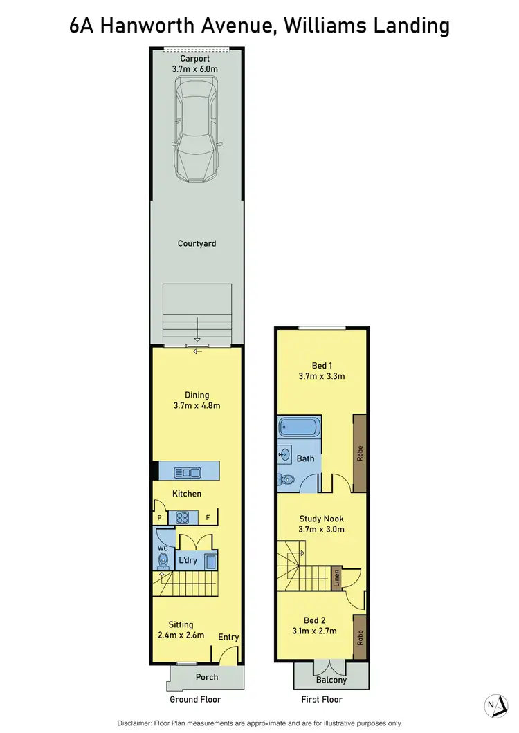 Floorplan of Homely townhouse listing, 6A Hanworth Avenue, Williams Landing VIC 3027
