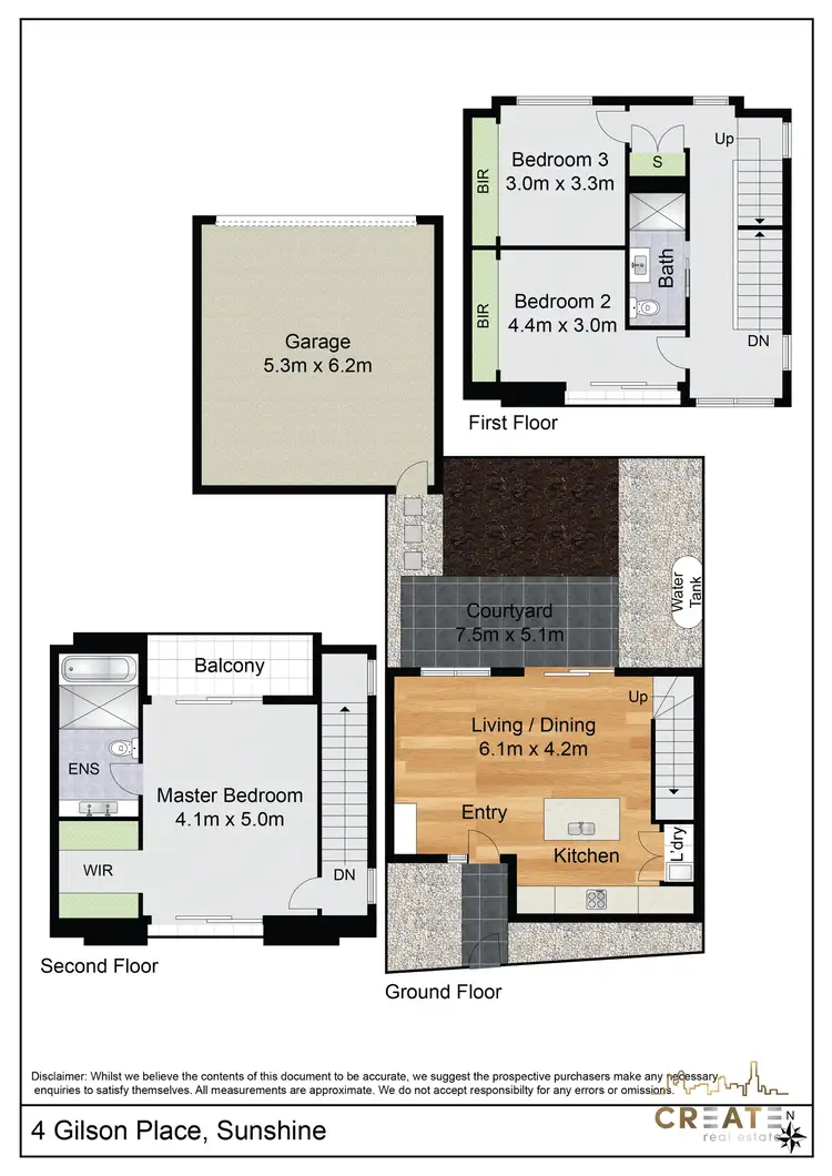 Floorplan of Homely townhouse listing, 4 Gilson Place, Sunshine VIC 3020
