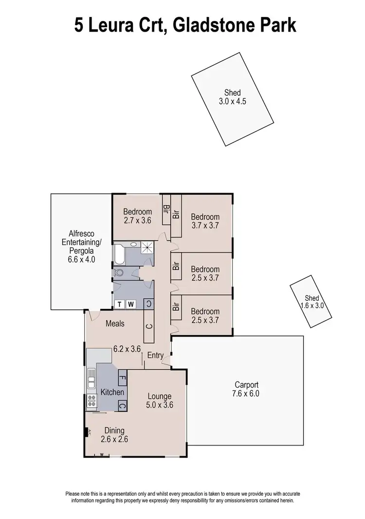 Floorplan of Homely house listing, 5 Leura Court, Gladstone Park VIC 3043