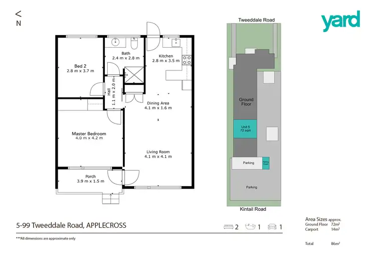 Floorplan of Homely unit listing, 5/99 Tweeddale Road, Applecross WA 6153